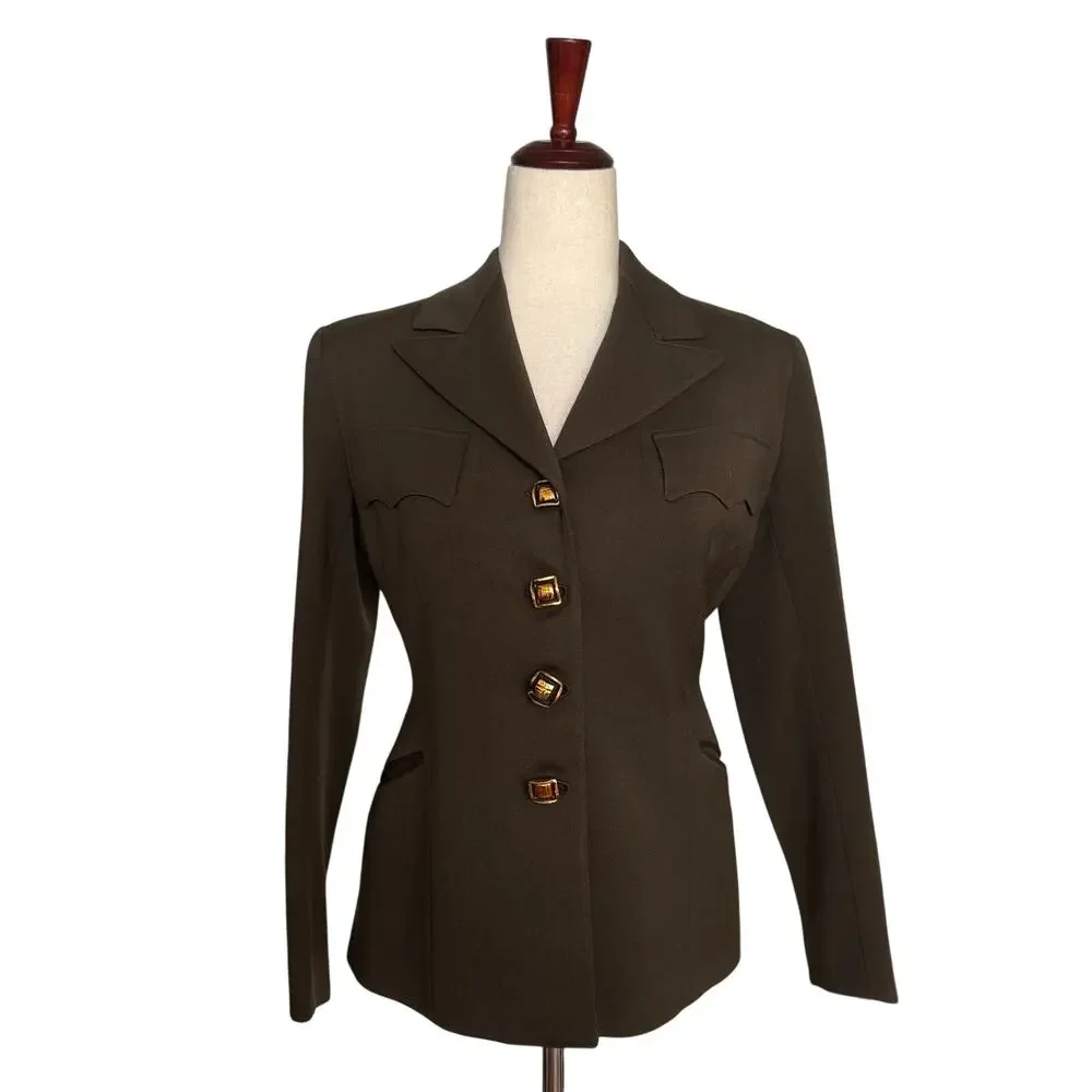 Vtg‎ Military Style Fitted Blazer Paul Katz Ladies Tailor San Francisco S/M?